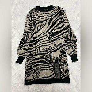 Western Patterned Sweater Dress